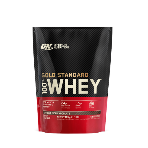 Optimum Nutrition Gold Standard 100% Whey fehérjepor 450 g, csokoládé ízesítésben