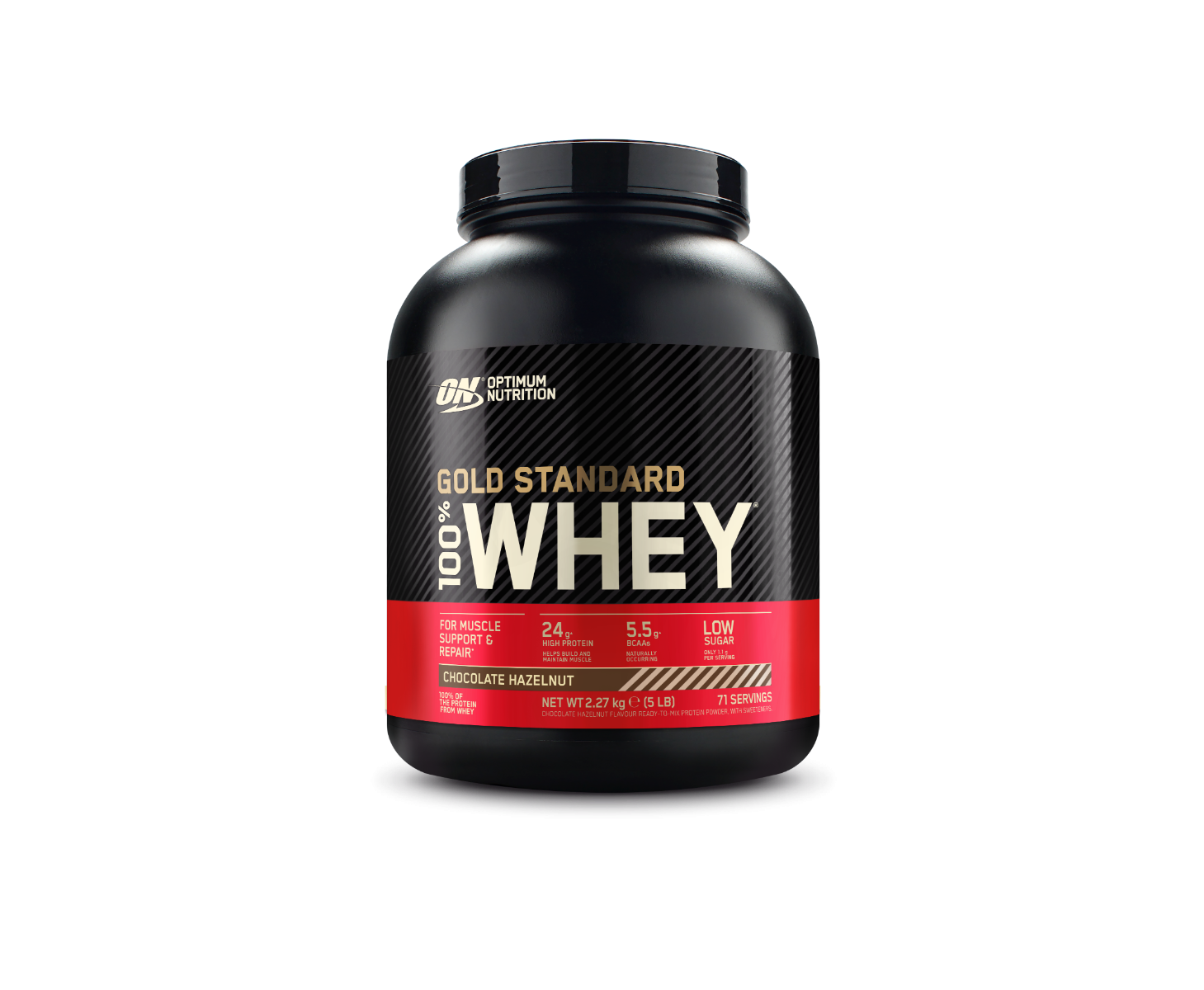 Optimum Nutrition Gold Standard 100% Whey csokoládé mogyoró ízű fehérjepor 2250 g kiszerelésben
