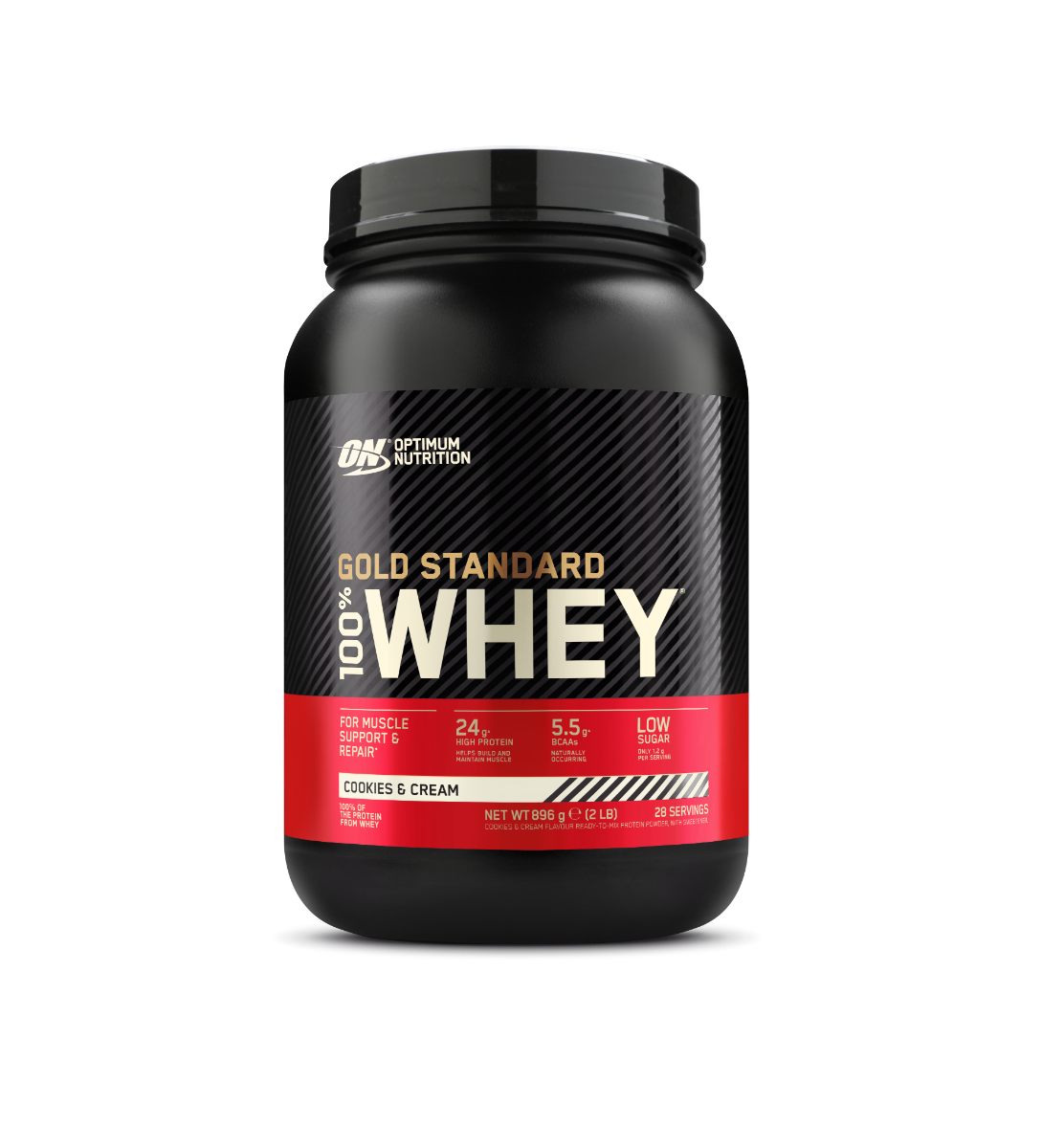 Optimum Nutrition Gold Standard 100% Whey fehérjepor kekszkrém ízben 896 g kiszerelésben