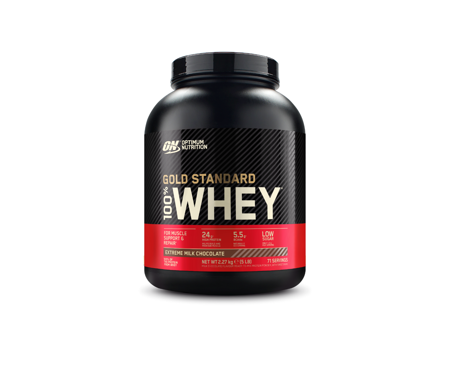 Optimum Nutrition Gold Standard 100% Whey fehérje extreme tejcsokoládé ízben, 2250 g-os kiszerelés