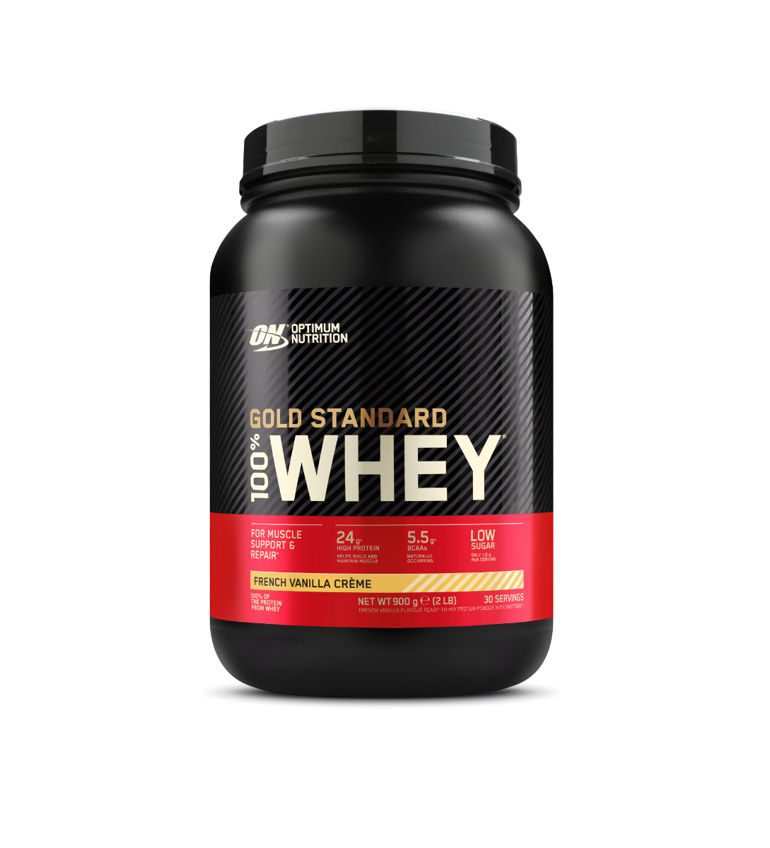 Optimum Nutrition Gold Standard 100% Whey fehérjepor francia vaníliakrém ízben 896 g kiszerelésben