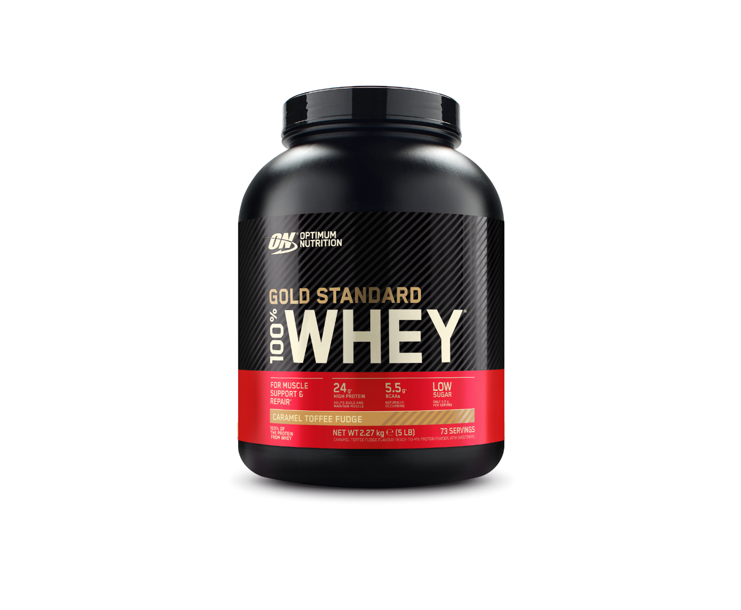 Optimum Nutrition Gold Standard 100% Whey tejszínes karamella ízű fehérjepor 2250 g kiszerelésben