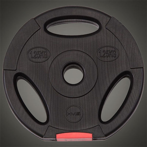 Fogantyús műanyag súlytárcsa fekete színben rudas és funkcionális edzéshez