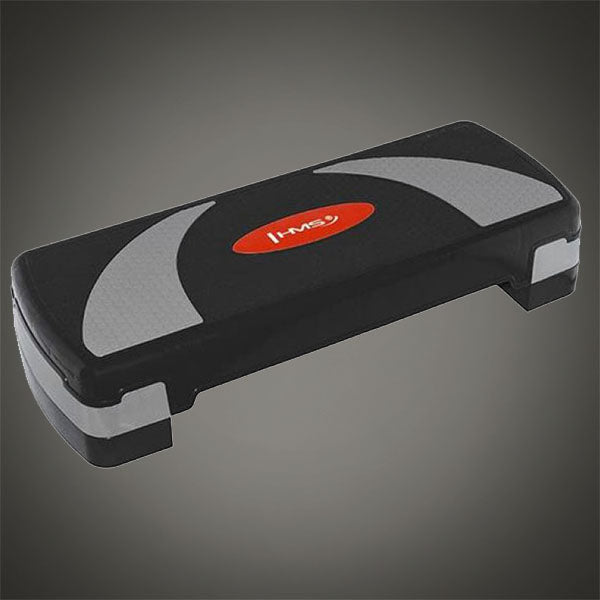 iFitCore állítható fitness step platform csúszásmentes felső felülettel, fekete-szürke kivitelben aerobik edzéshez