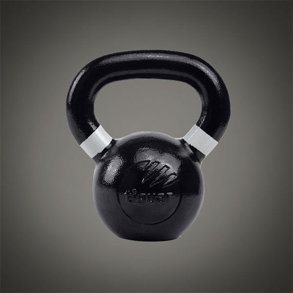 Tiguar RAW 10 kg fekete öntöttvas kettlebell stabil talppal és színjelöléssel, intenzív erőnléti és funkcionális edzésekhez