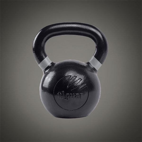Tiguar RAW 20 kg fekete öntöttvas kettlebell stabil talppal és színjelöléssel, nagy terhelésű erőnléti edzésekhez