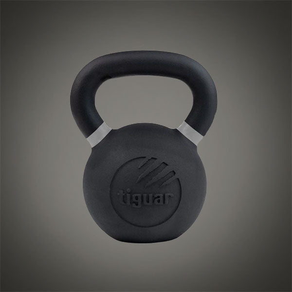 Tiguar RAW 36 kg fekete öntöttvas kettlebell stabil talppal és professzionális kivitelben, haladó és versenyszintű erőnléti edzésekhez