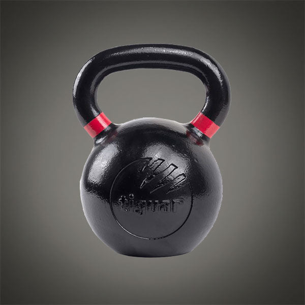 Tiguar RAW 40 kg fekete öntöttvas kettlebell stabil talppal és professzionális kivitelben, haladó és versenyszintű erőnléti edzésekhez