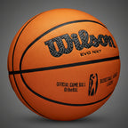 Wilson EVO NXT profi kosárlabda oldalnézete a Basketball Africa League hivatalos logójával