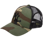 New Era New York Yankees Clean Camo Trucker 11579473 férfi baseballsapka, zöld, gyári termékkép.