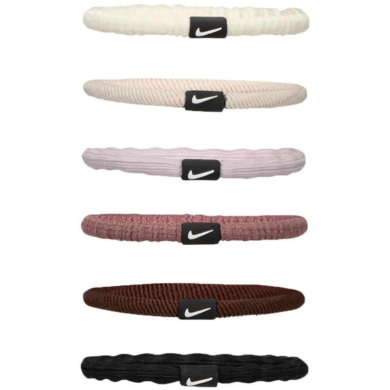 Nike Flex hajgumi szett, 6 db, bézs-rózsaszín-barna, gyári termékkép.