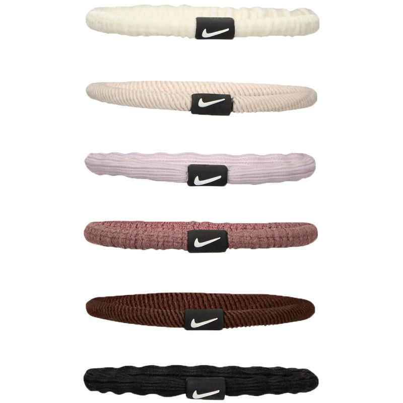 Nike Flex hajgumi szett, 6 db, bézs-rózsaszín-barna, gyári termékkép.