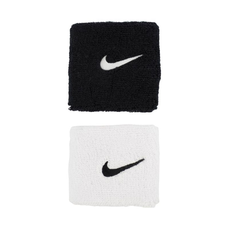Nike Swoosh N1012405036OS sport csuklópánt, 2 db, fehér-fekete, gyári termékkép.
