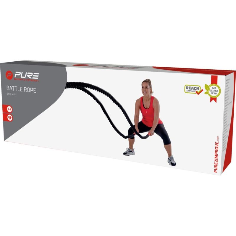 Pure 2 Improve battle rope edzőkötél, 9 m. Fogóvégekkel ellátott kötél funkcionális kötélgyakorlatokhoz. 6. gyári termékfotó.
