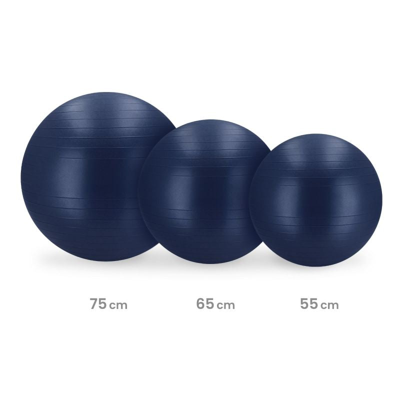 Spokey FITBALL kék tornalabda pumpával. Választható átmérő. 6. gyári termékfotó.