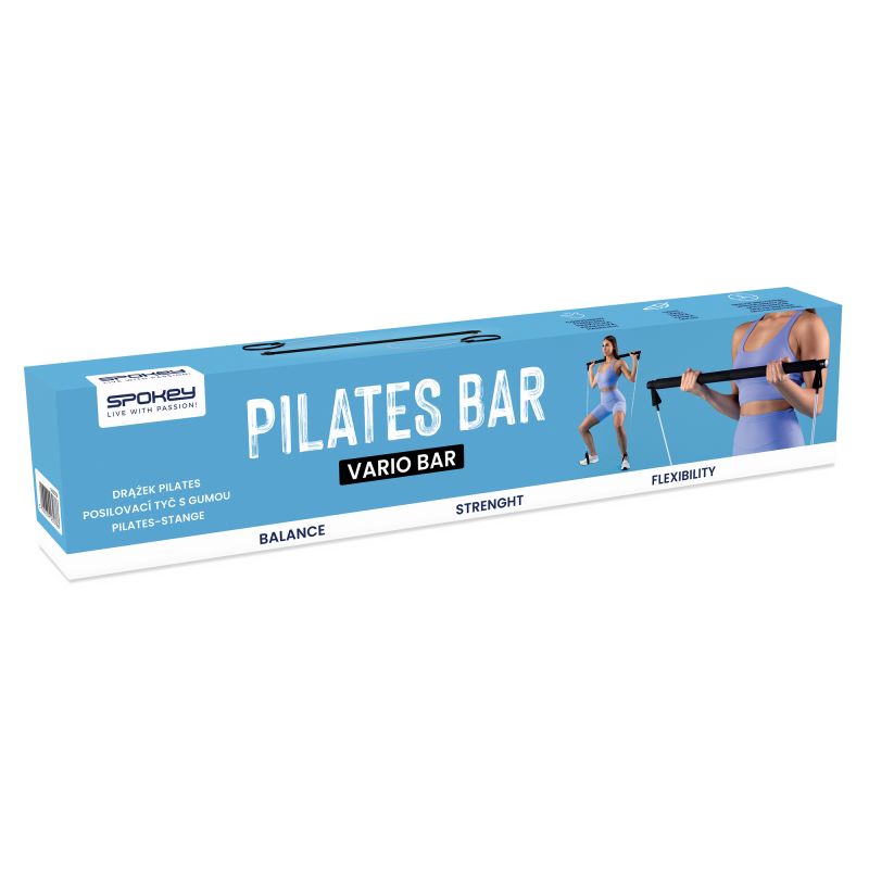 Spokey VARIO BAR pilates rúd gumiszalagokkal, 90 cm. 90 × 3,5 cm. 8. gyári termékfotó.