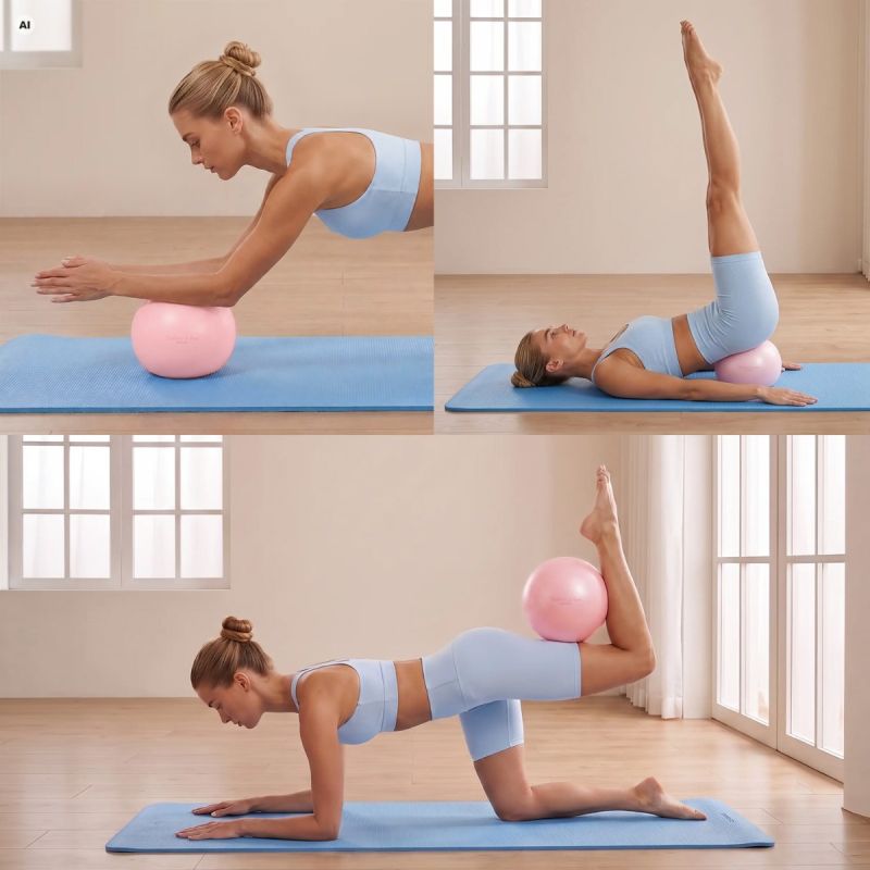 Spokey AURA pilates labda, 22 cm. PVC anyag. 10. gyári termékfotó.