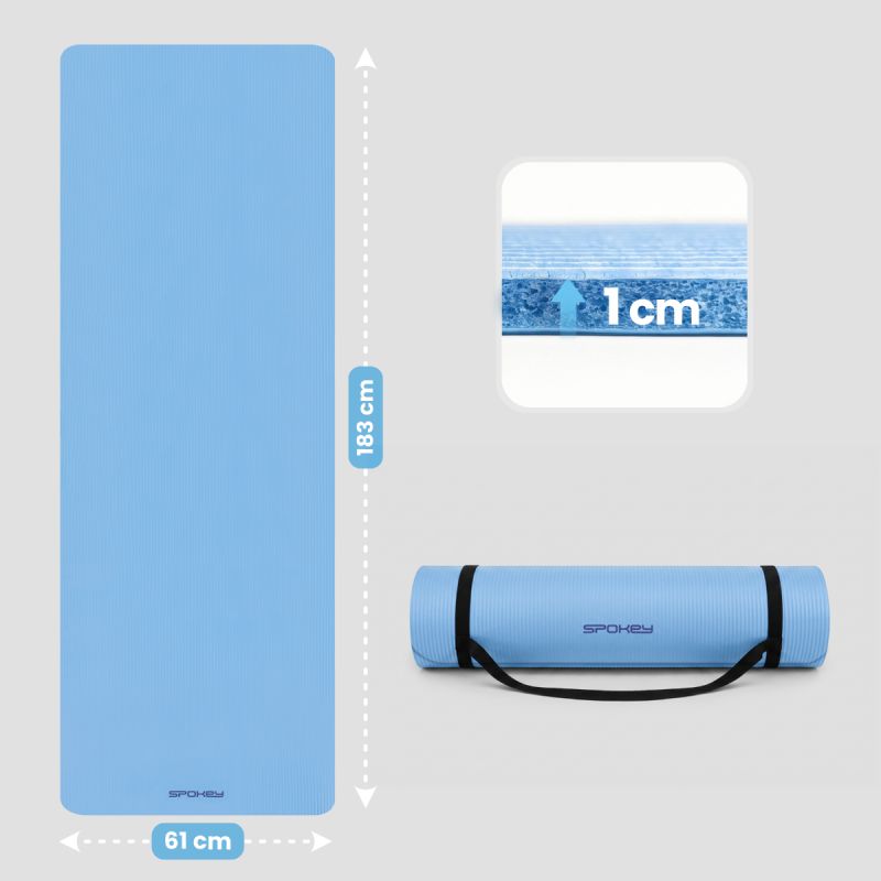 Spokey SOFTMAT NBR fitneszszőnyeg, 183 × 61 cm, 10 mm. NBR anyag. 7. gyári termékfotó.