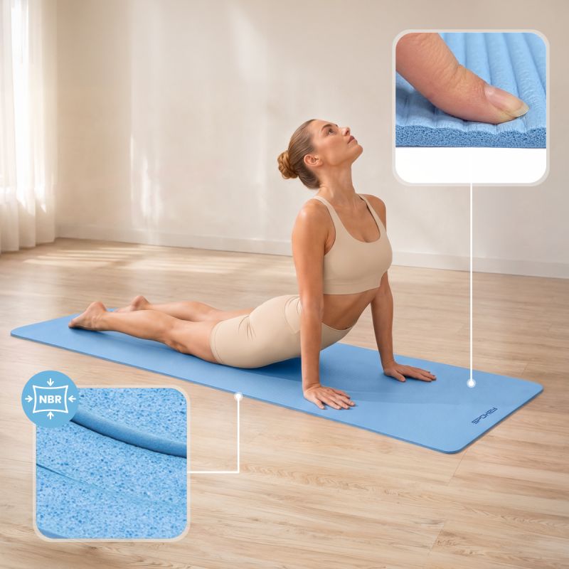 Spokey SOFTMAT NBR fitneszszőnyeg, 183 × 61 cm, 10 mm. NBR anyag. 11. gyári termékfotó.