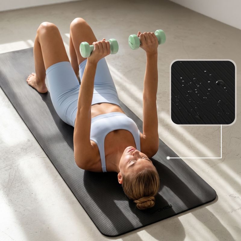 Spokey SOFTMAT NBR fitneszszőnyeg, 183 × 61 cm, 10 mm. NBR anyag. 28. gyári termékfotó.