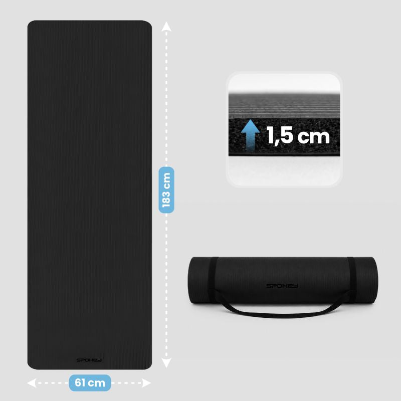 Spokey SOFTMAT NBR fitneszszőnyeg, 183 × 61 cm, 10 mm. NBR anyag. 33. gyári termékfotó.