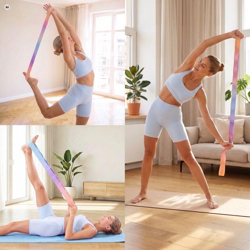 Spokey YOGI hurkos jóga edzőszalag. 70% poliészter és 30% latexgumi. 11. gyári termékfotó.