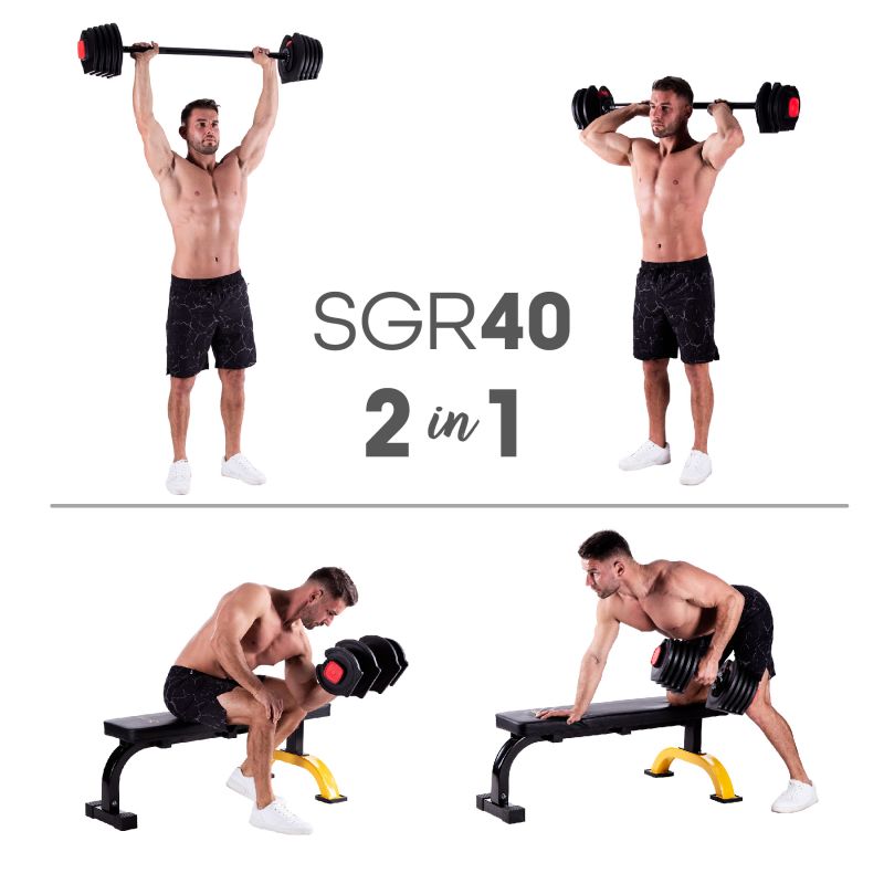 HMS SGR40 PRO SET állítható súlyzókészlet, 2 az 1-ben, 43,5 kg – termékfotó 2