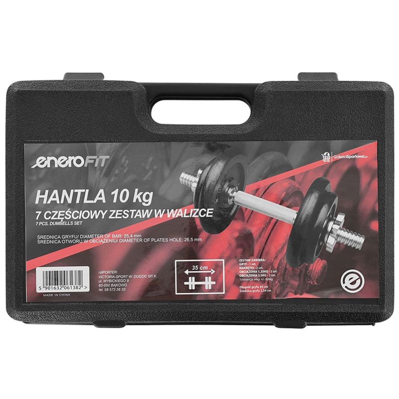 Enero Fit öntöttvas kézisúlyzókészlet kofferben, 10 kg – termékfotó 5