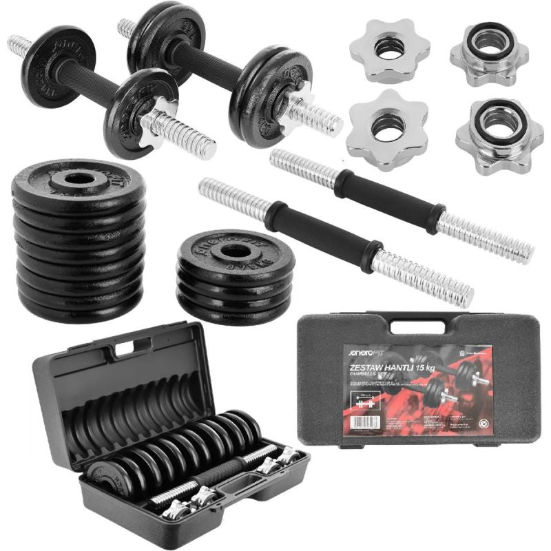 Enero Fit öntöttvas kézisúlyzókészlet, 2 × 7,5 kg – termékfotó 3