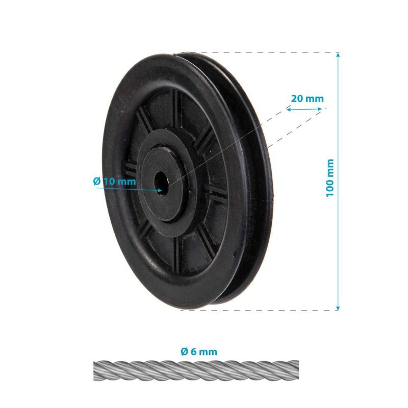 Enero Fit csigakerék, 100 mm, 6 mm-es kábelhez - termékfotó 3