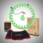 Adjustable fitness hoop with heavy counterweight