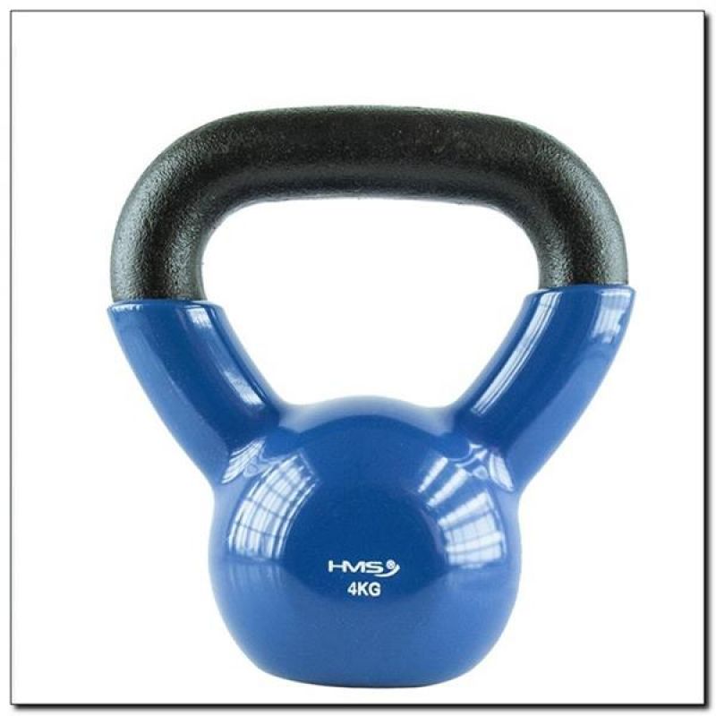 HMS KNV04 vinilbevonatú kettlebell, 4 kg, kék – termékfotó 1