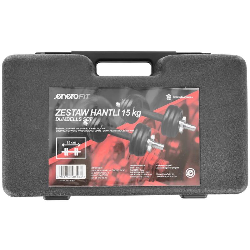Enero Fit öntöttvas kézisúlyzókészlet, 2 × 7,5 kg – termékfotó 7