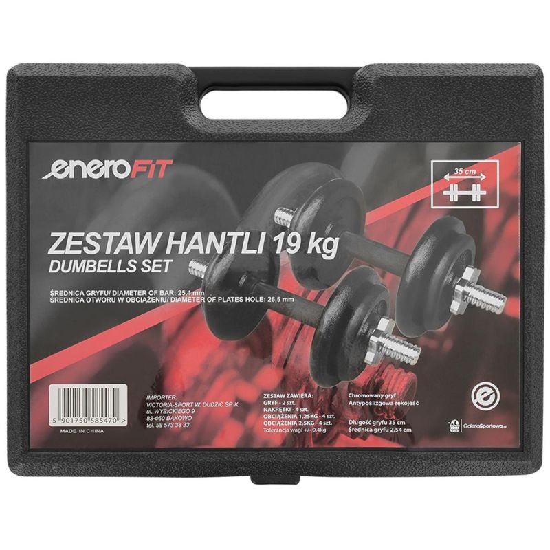 Enero Fit öntöttvas kézisúlyzókészlet, 2 × 9,5 kg – termékfotó 8