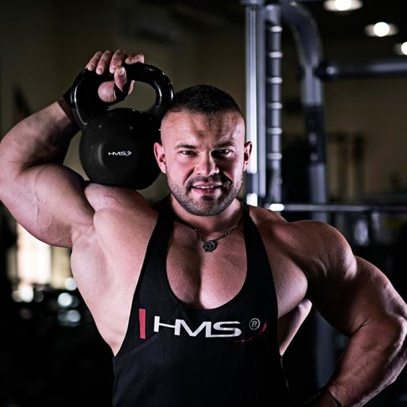 HMS KNV04 vinilbevonatú kettlebell, 4 kg, fekete – termékfotó 7