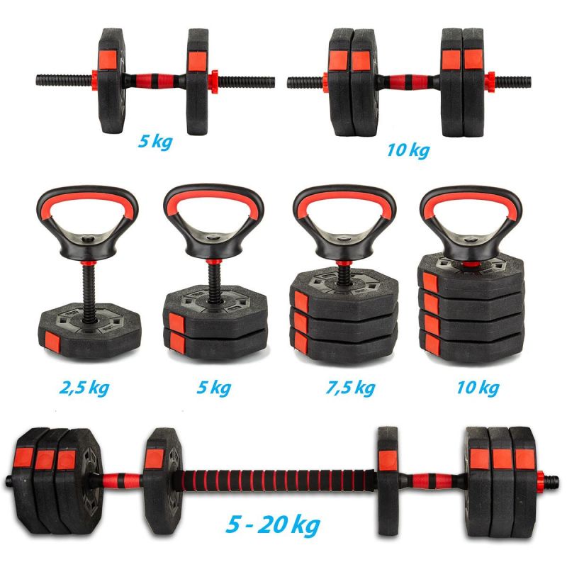 Enero Fit 4 az 1-ben kompozit súlyzókészlet, 20 kg – termékfotó 14