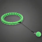 Adjustable fitness hoop with heavy counterweight