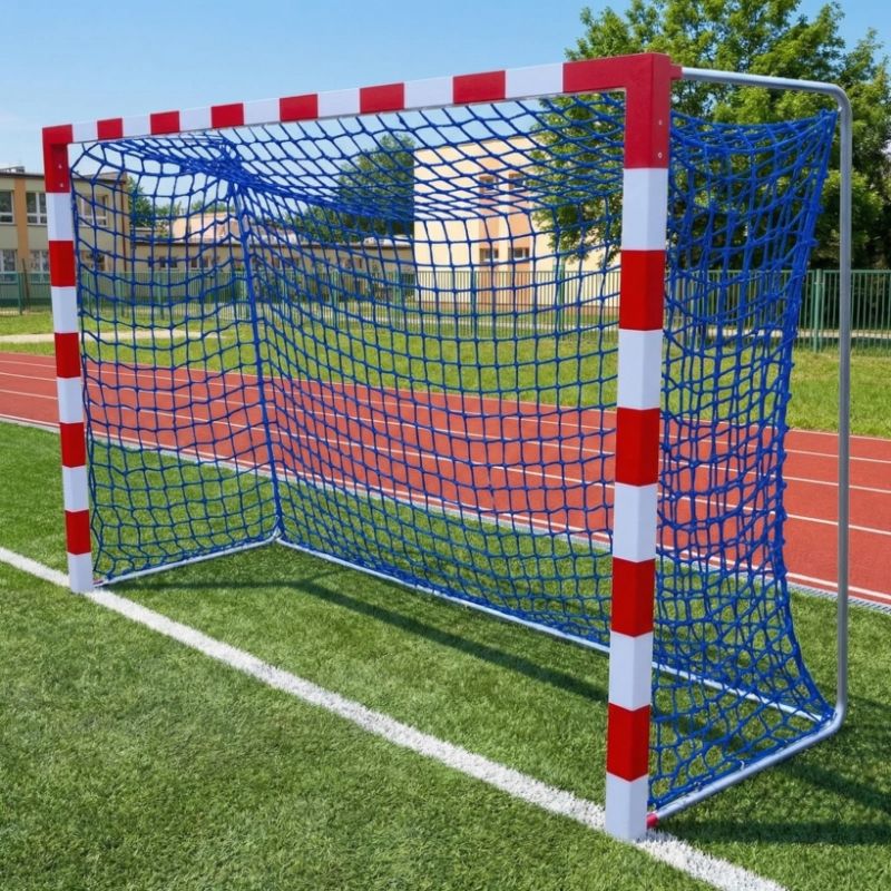 Yakima kék kapuháló 3 × 2 m-es kapura felszerelve