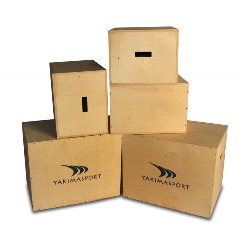Yakimasport 100148 fa plyometrikus doboz. Emelt platform fellépésekhez és felugrásos gyakorlatokhoz. 2. gyári termékfotó.