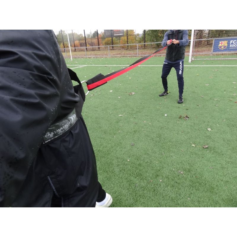 Yakimasport 100180 gyorsasági edzőöv. Derékra rögzíthető edzőöv partneres ellenállásos gyakorlatokhoz. 4. gyári termékfotó.